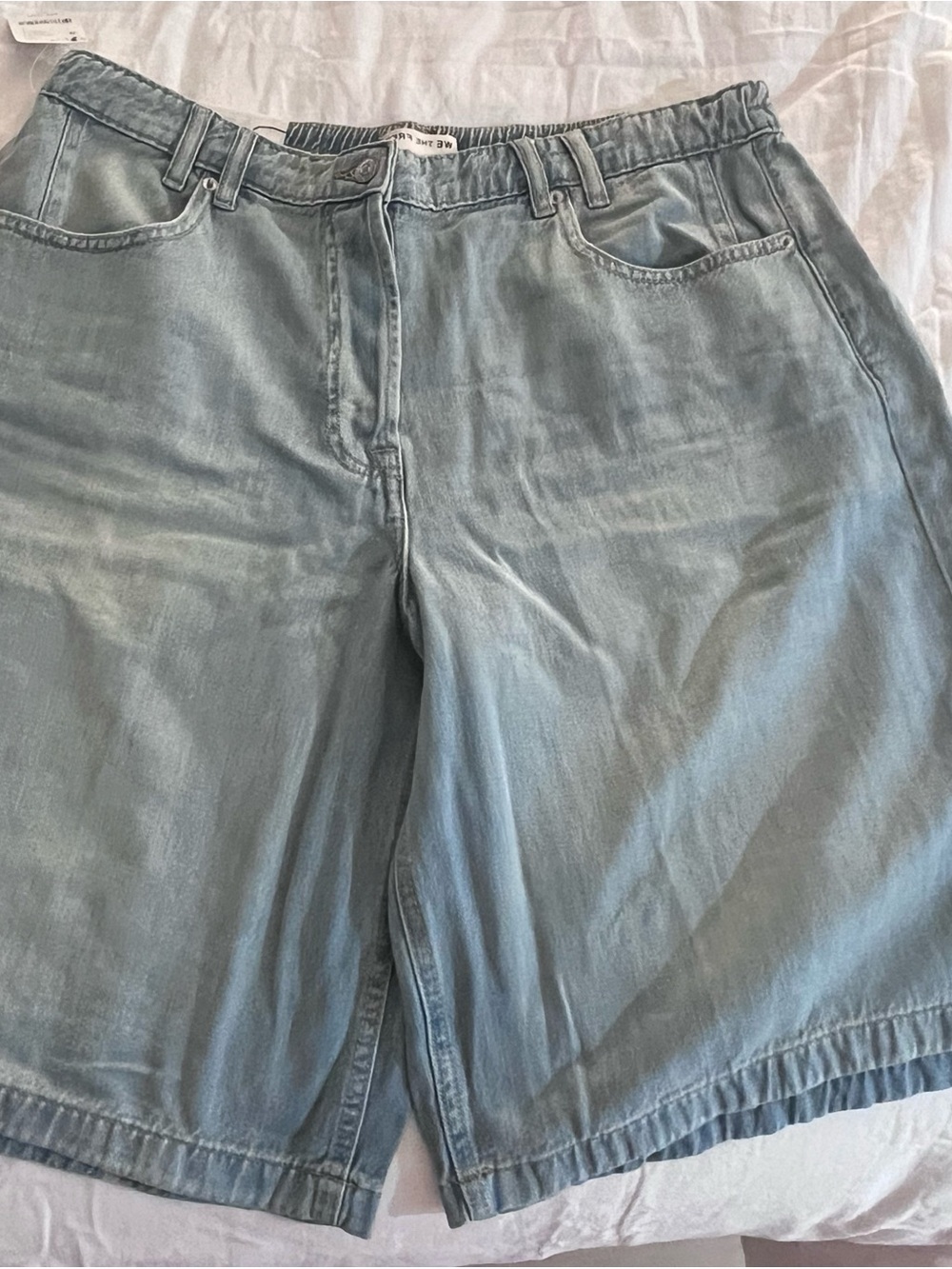 We The Free Pale Blue Denim Shorts